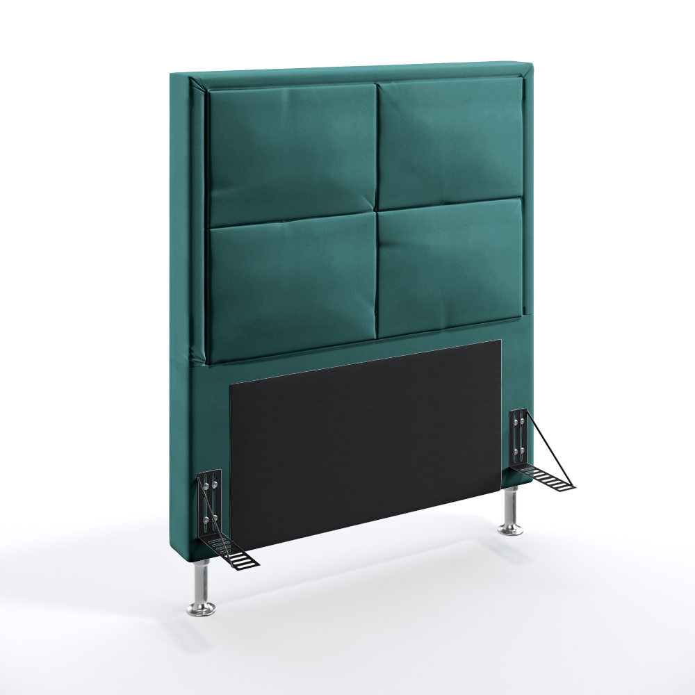 Cabeceira Maia 90 Decorativa de Cama Solteiro N-032 Veludo Verde Petróleo Aradecor