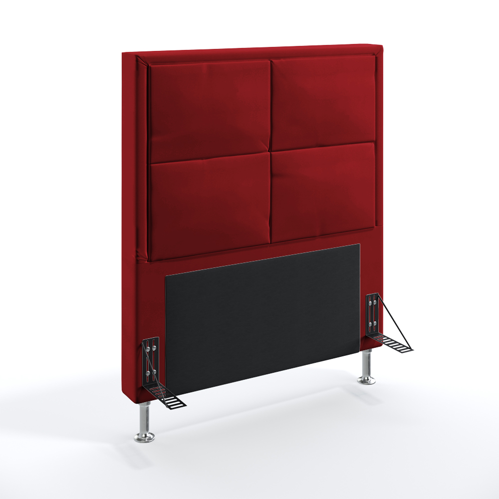 Cabeceira Maia 90 Decorativa de Cama Solteiro N-033 Veludo Vermelho Aradecor