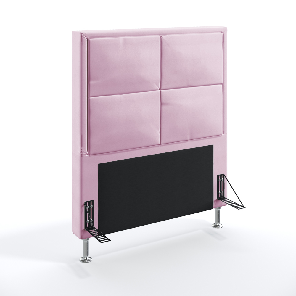 Cabeceira Maia 90 Decorativa de Cama Solteiro Z-021 Sued Rosa Bebê Aradecor