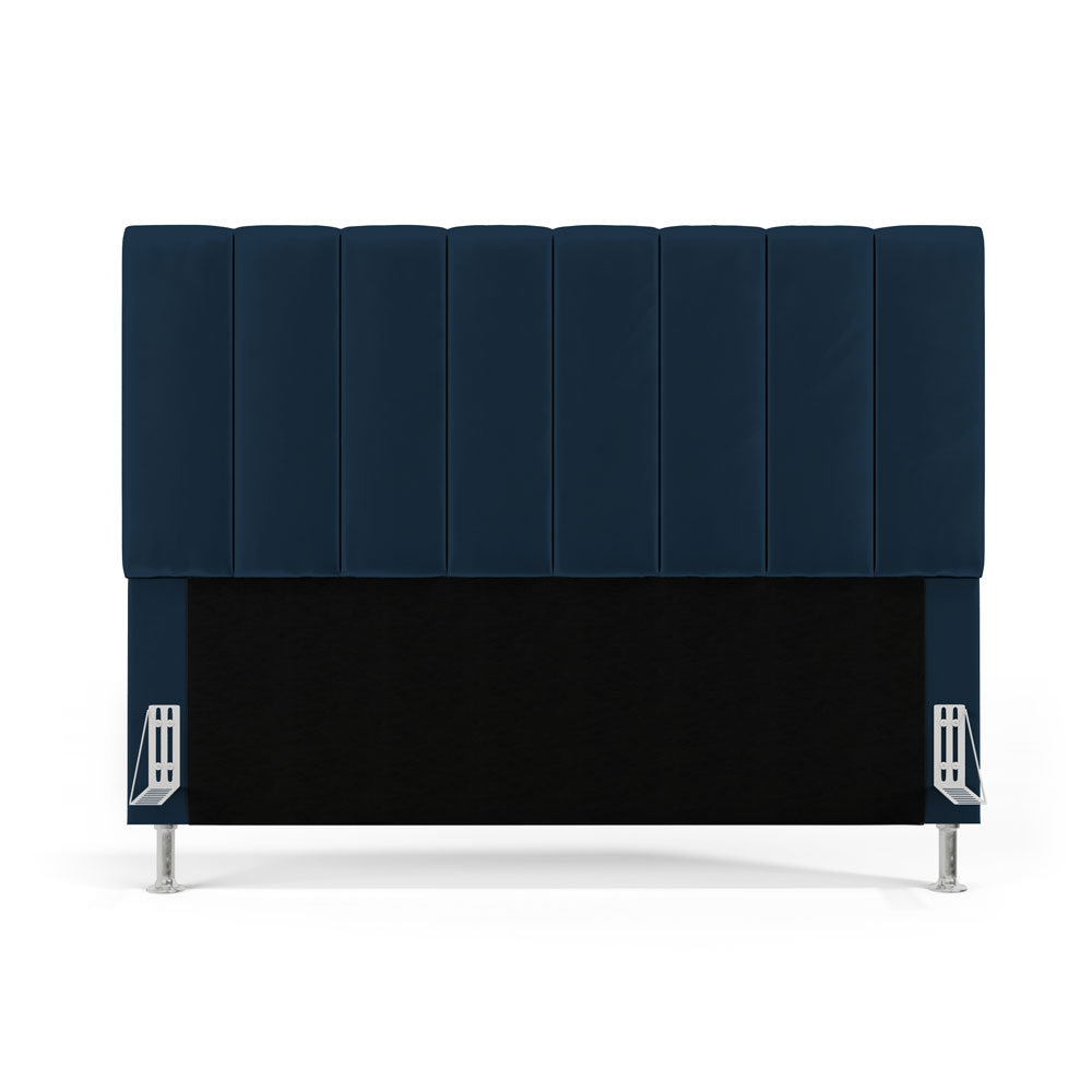Cabeceira Nashira 140 para Cama de Casal N-025 Veludo Azul Marinho Aradecor
