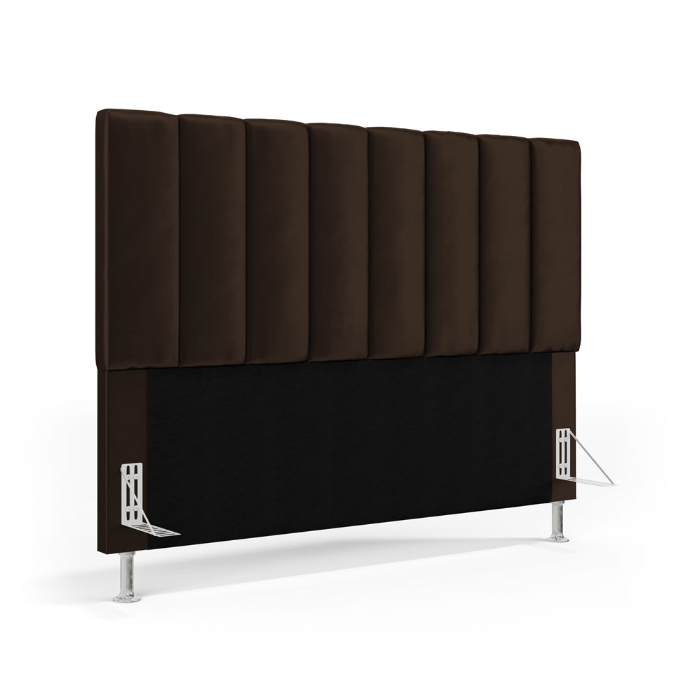 Cabeceira Nashira 140 para Cama de Casal N-027 Veludo Marrom Chocolate Aradecor
