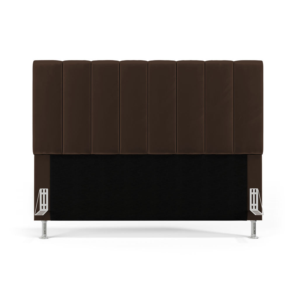 Cabeceira Nashira 140 para Cama de Casal N-027 Veludo Marrom Chocolate Aradecor