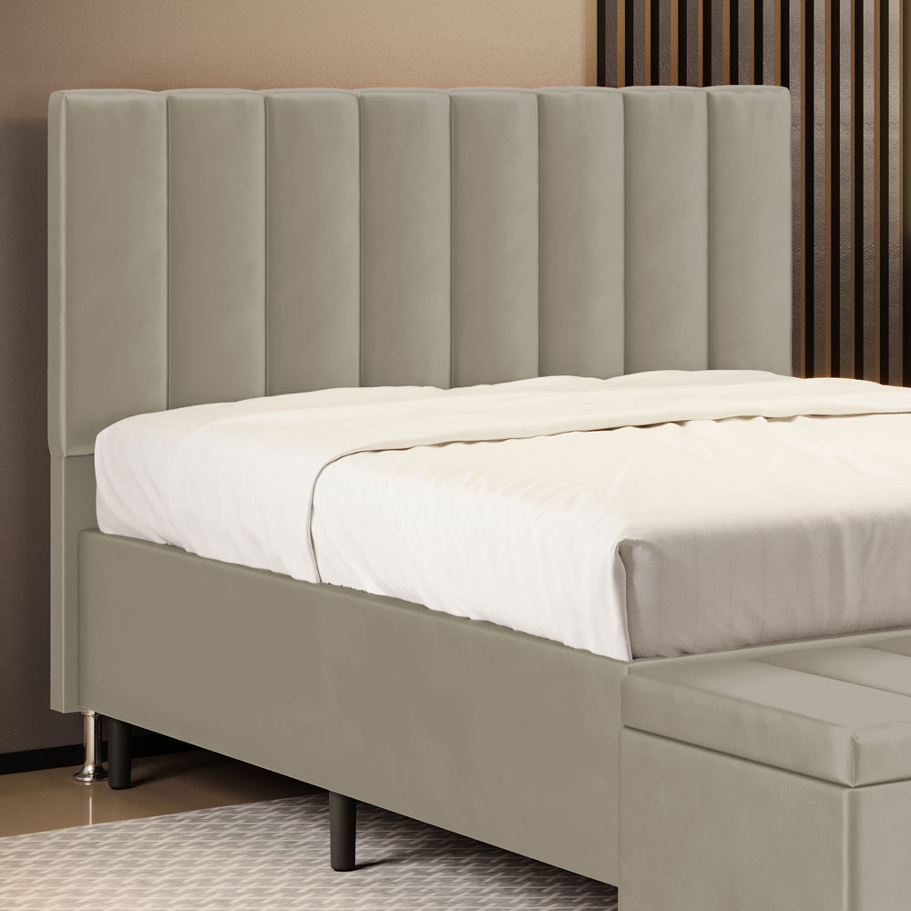 Cabeceira Nashira 140 para Cama de Casal N-030 Veludo Bege Aradecor