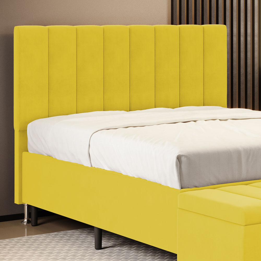 Cabeceira Nashira 140 para Cama de Casal Z-004 Sued Amarelo Aradecor