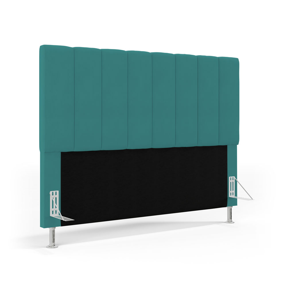 Cabeceira Nashira 140 para Cama de Casal Z-016 Sued Azul Turquesa Aradecor
