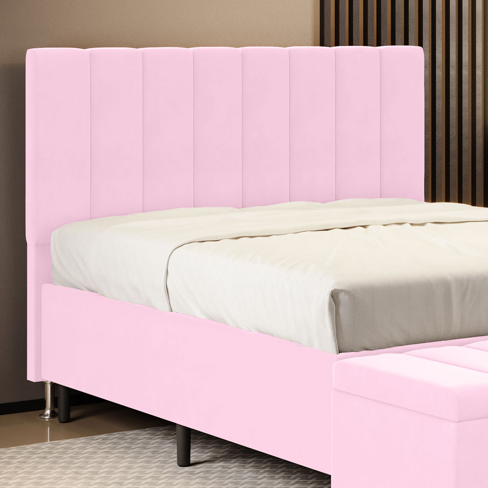 Cabeceira Nashira 140 para Cama de Casal Z-021 Sued Rosa Bebê Aradecor