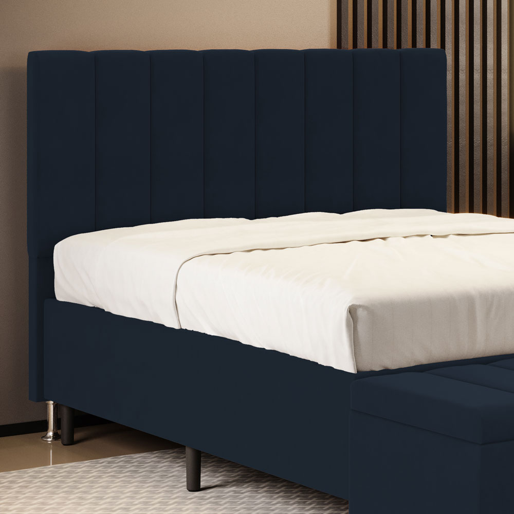 Cabeceira Nashira 160 para Cama Queen Z-007 Sued Azul Marinho Aradecor