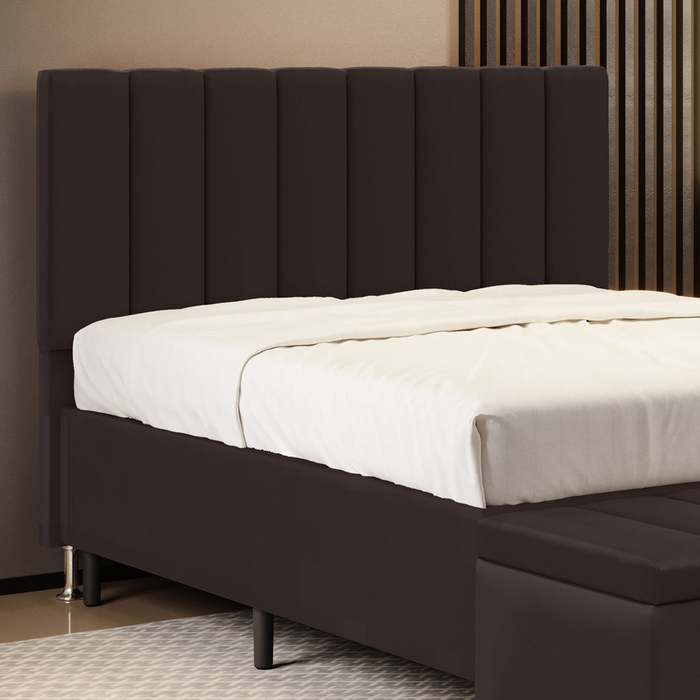 Cabeceira Nashira 195 para Cama King A-011 Couro Marrom Aradecor