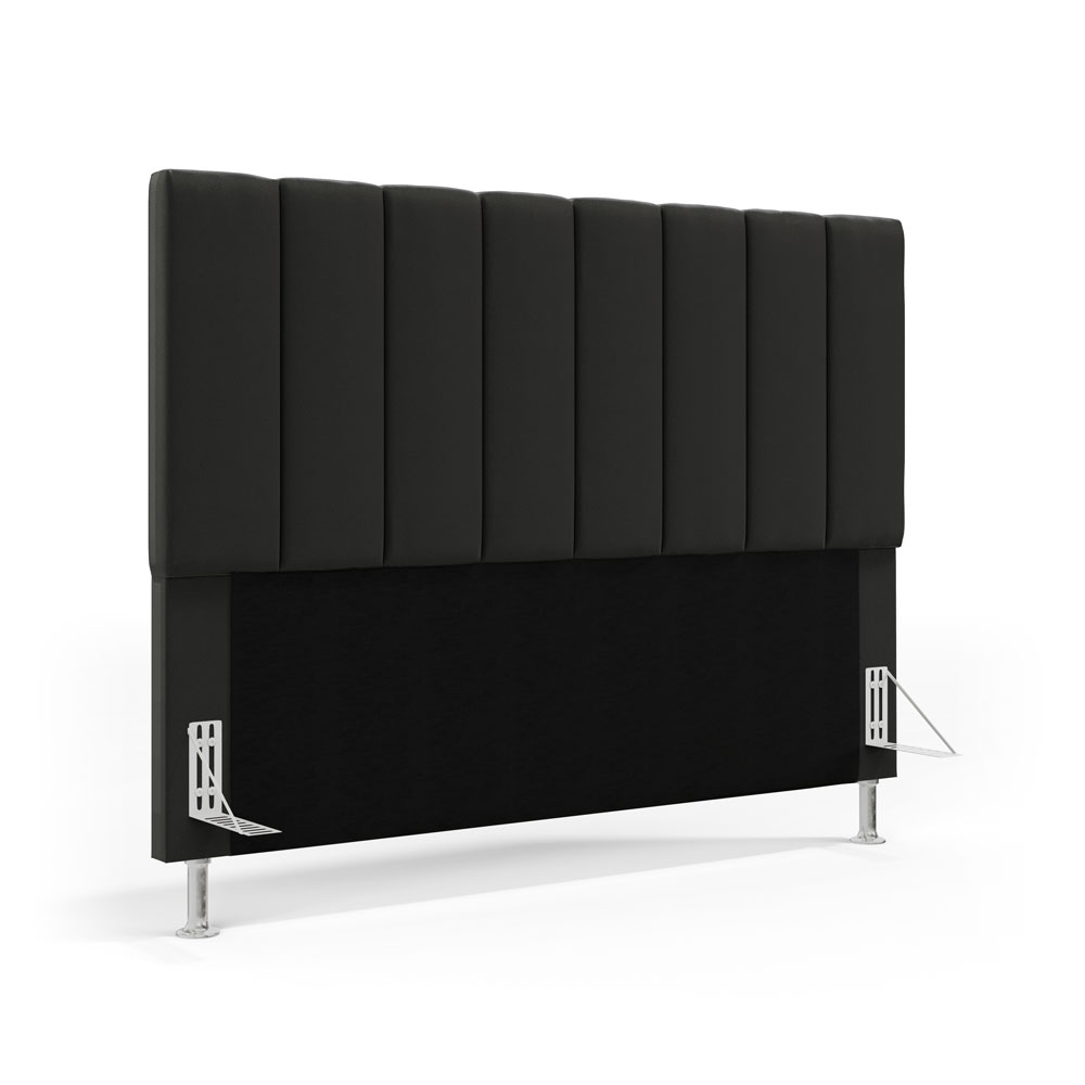 Cabeceira Nashira 195 para Cama King A-012 Couro Preto Aradecor