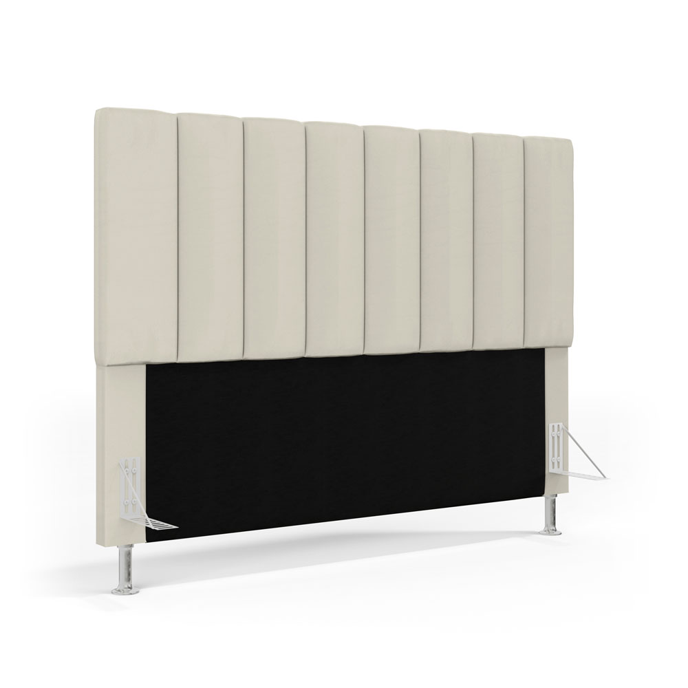 Cabeceira Nashira 195 para Cama King A-017 Couro Bege Aradecor