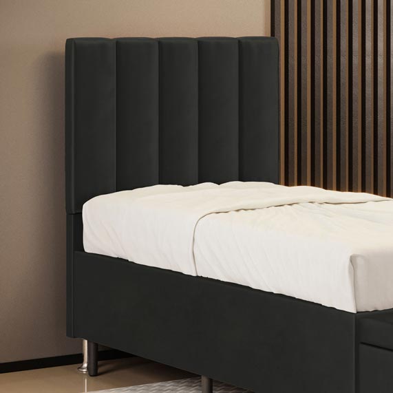 Cabeceira Nashira 90 para Cama de Solteiro N-022 Veludo Cinza Escuro Aradecor