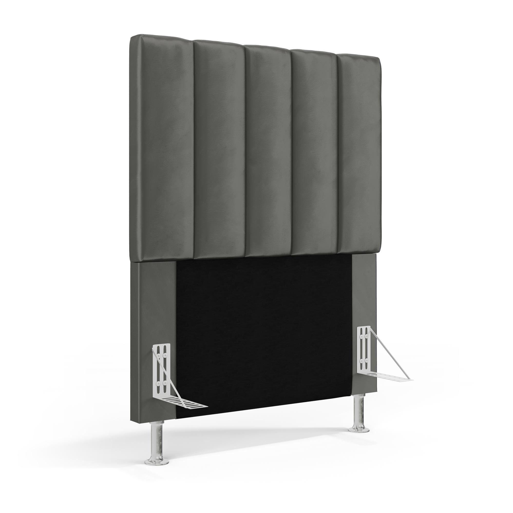 Cabeceira Nashira 90 para Cama de Solteiro N-023 Veludo Cinza Claro Aradecor