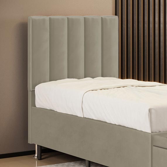 Cabeceira Nashira 90 para Cama de Solteiro N-030 Veludo Bege Aradecor