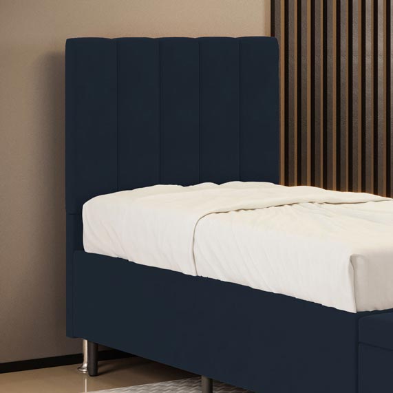 Cabeceira Nashira 90 para Cama de Solteiro Z-007 Sued Azul Marinho Aradecor
