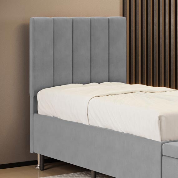 Cabeceira Nashira 90 para Cama de Solteiro Z-008 Sued Cinza Aradecor