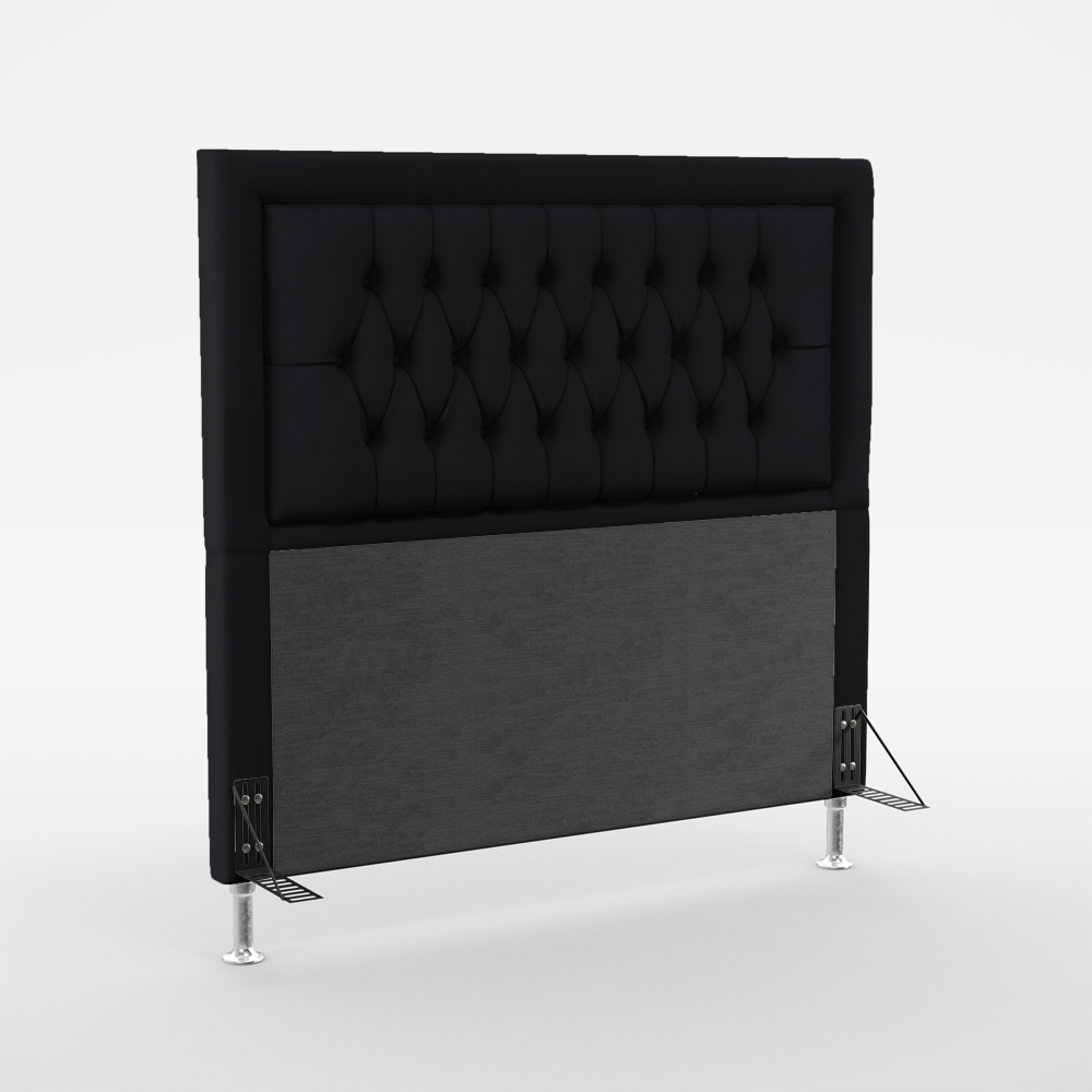 Cabeceira Pegasus 140 Decorativa de Cama Casal N-024 Veludo Preto Aradecor