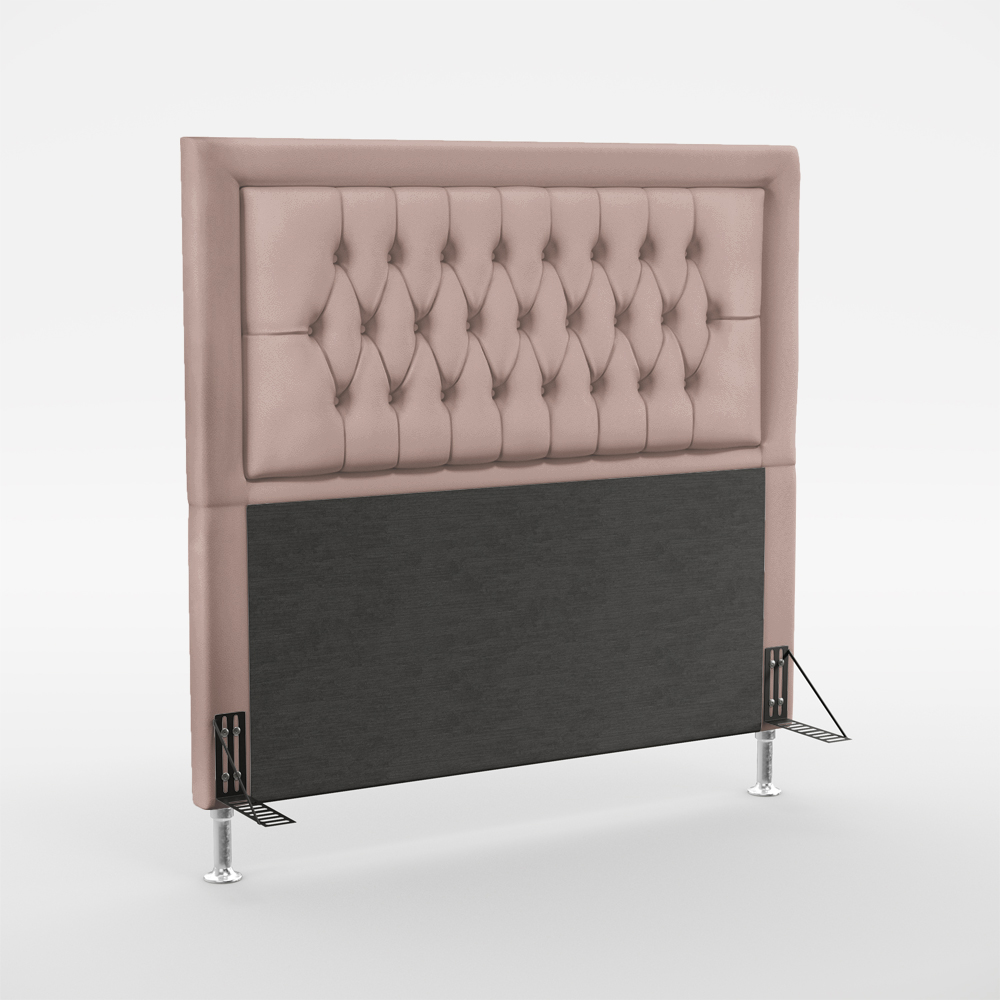 Cabeceira Pegasus 140 Decorativa de Cama Casal N-031 Veludo Rosê Claro Aradecor