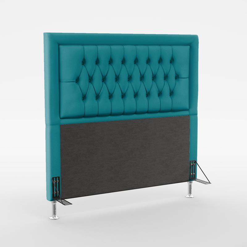 Cabeceira Pegasus 140 Para Cama de Casal Sued Azul Turquesa Aradecor