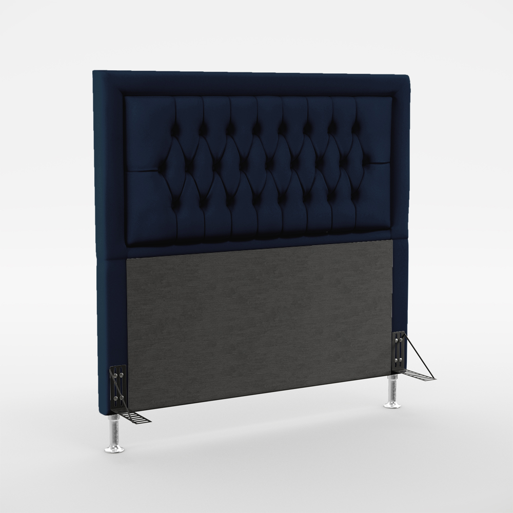 Cabeceira Pegasus 160 Decorativa de Cama Queen N-025 Veludo Azul Marinho Aradecor