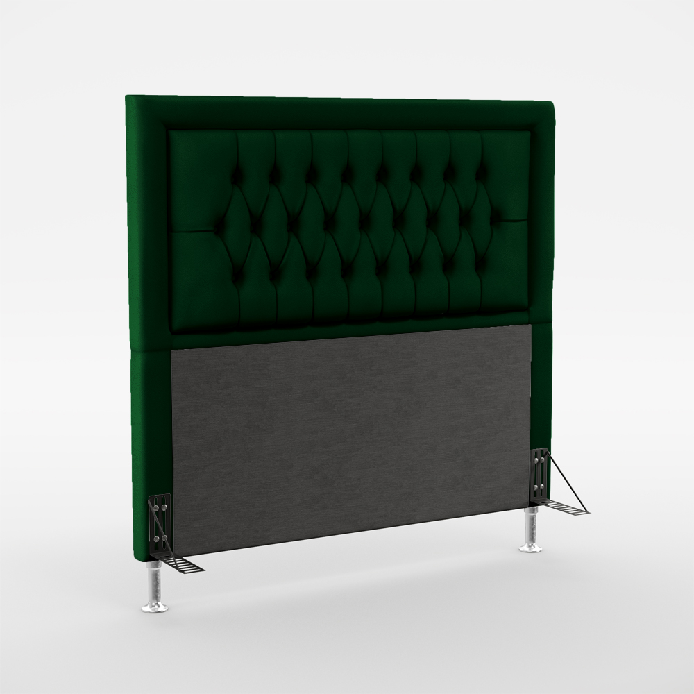 Cabeceira Pegasus 160 Decorativa de Cama Queen N-026 Veludo Verde Aradecor