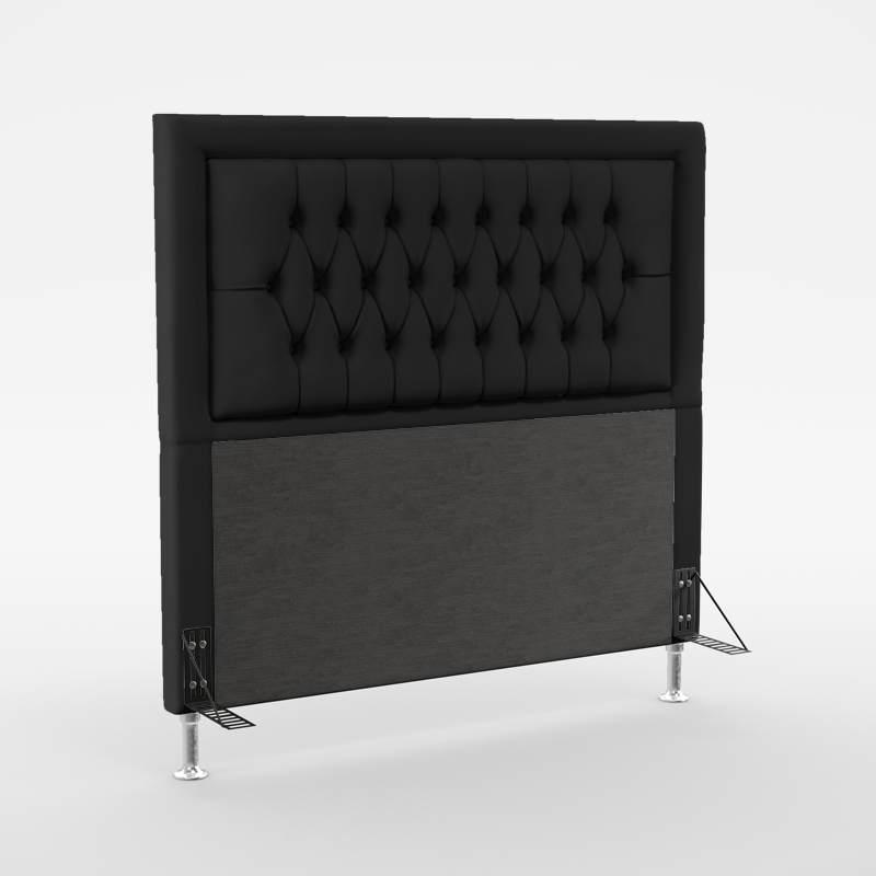 Cabeceira Pegasus 160 Para Cama Queen Couro Artificial Preto Aradecor