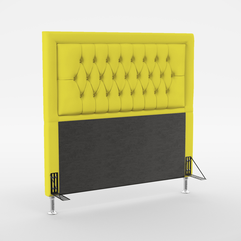 Cabeceira Pegasus 160 Para Cama Queen Sued Amarelo Aradecor