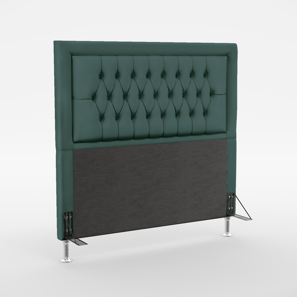 Cabeceira Pegasus 195 Decorativa de Cama King N-032 Veludo Verde Petróleo Aradecor