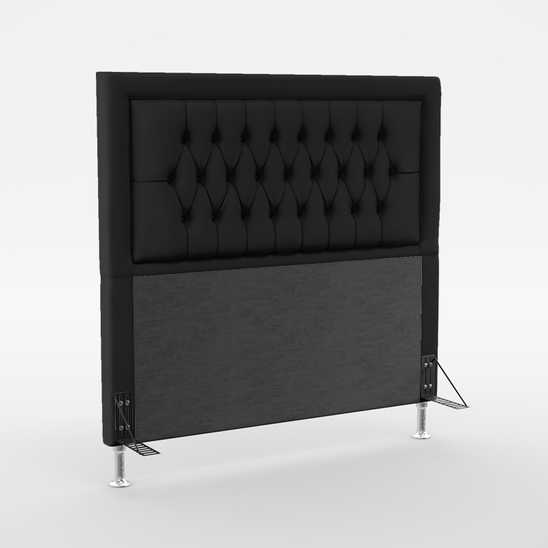 Cabeceira Pegasus 195 Para Cama King Couro Artificial Preto Aradecor