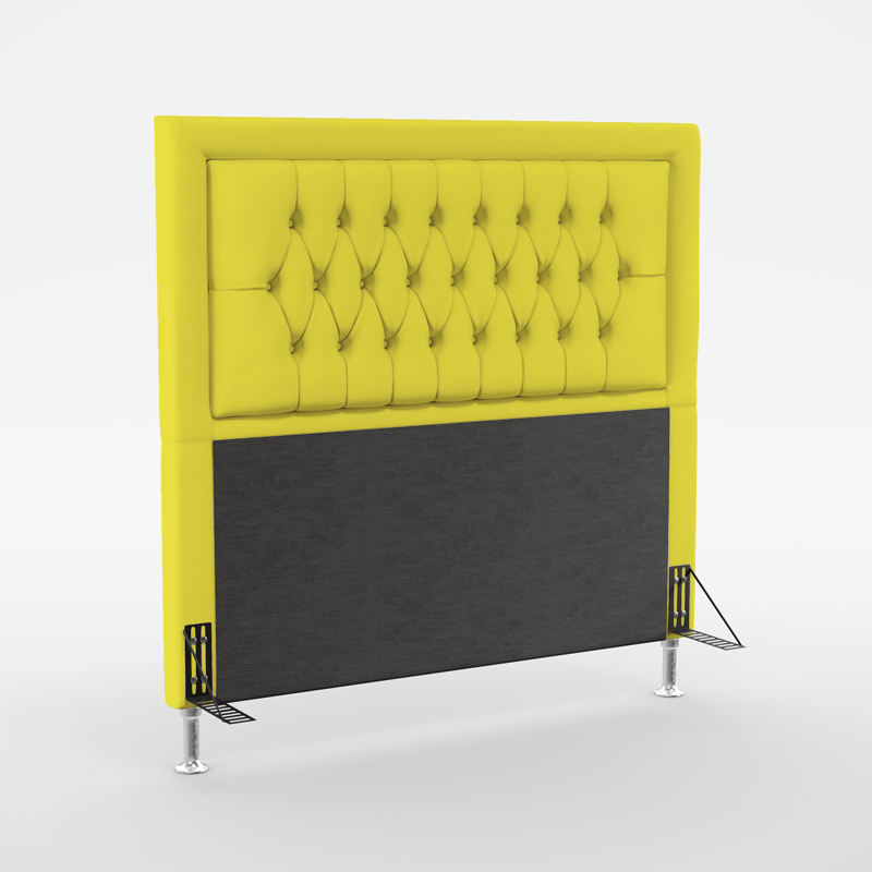 Cabeceira Pegasus 195 Para Cama King Sued Amarelo Aradecor