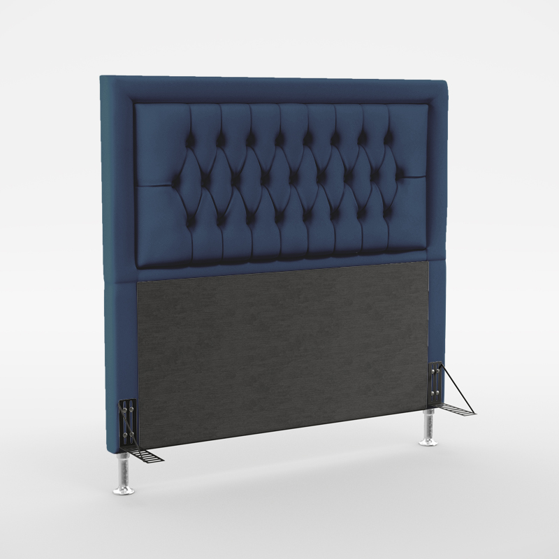 Cabeceira Pegasus 195 Para Cama King Sued Azul Marinho Aradecor