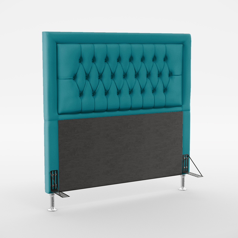 Cabeceira Pegasus 195 Para Cama King Sued Azul Turquesa Aradecor