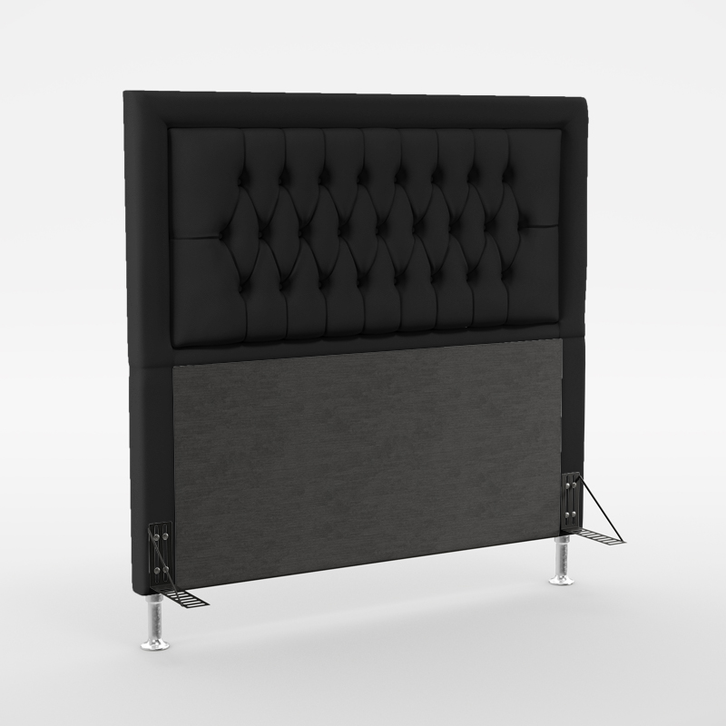 Cabeceira Pegasus 195 Para Cama King Sued Preto Aradecor