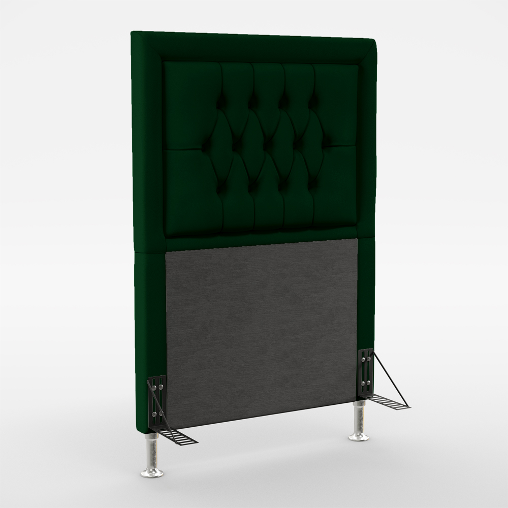 Cabeceira Pegasus 90 Decorativa de Cama Solteiro N-026 Veludo Verde Aradecor
