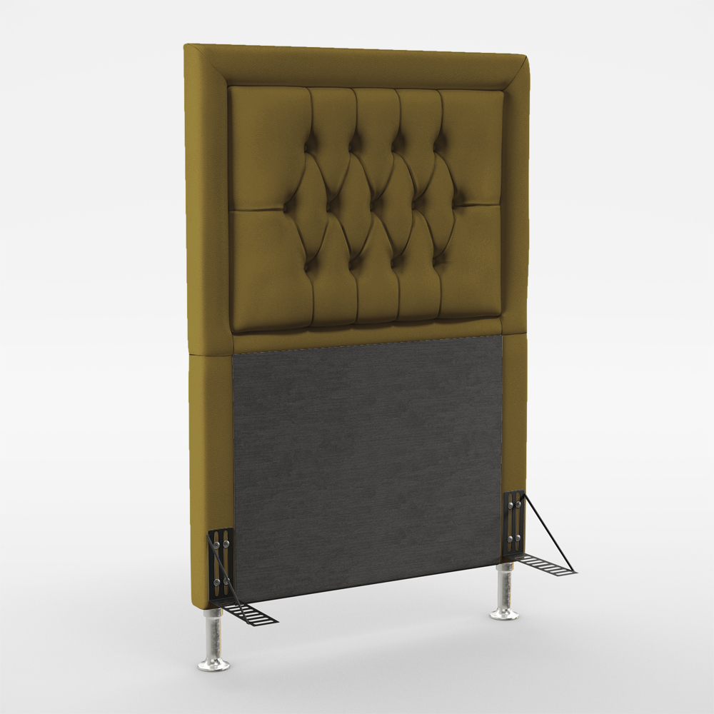 Cabeceira Pegasus 90 Decorativa de Cama Solteiro N-028 Veludo Marrom Claro Aradecor