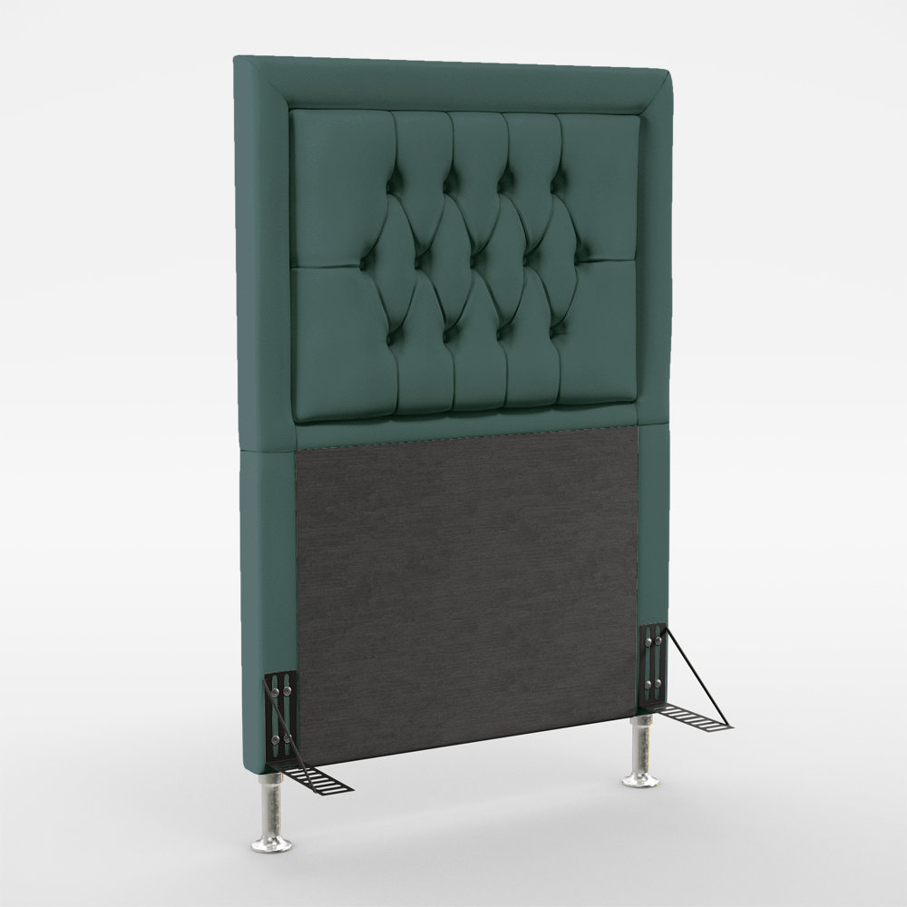 Cabeceira Pegasus 90 Decorativa de Cama Solteiro N-032 Veludo Verde Petróleo Aradecor