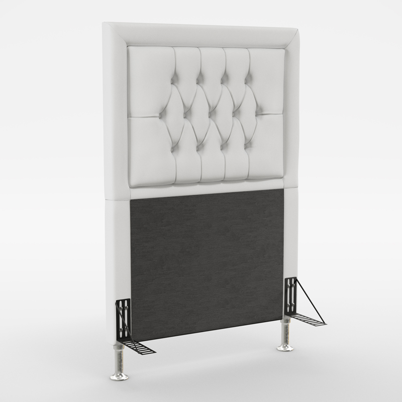 Cabeceira Pegasus 90 Para Cama de Solteiro Couro Artificial Branco Aradecor