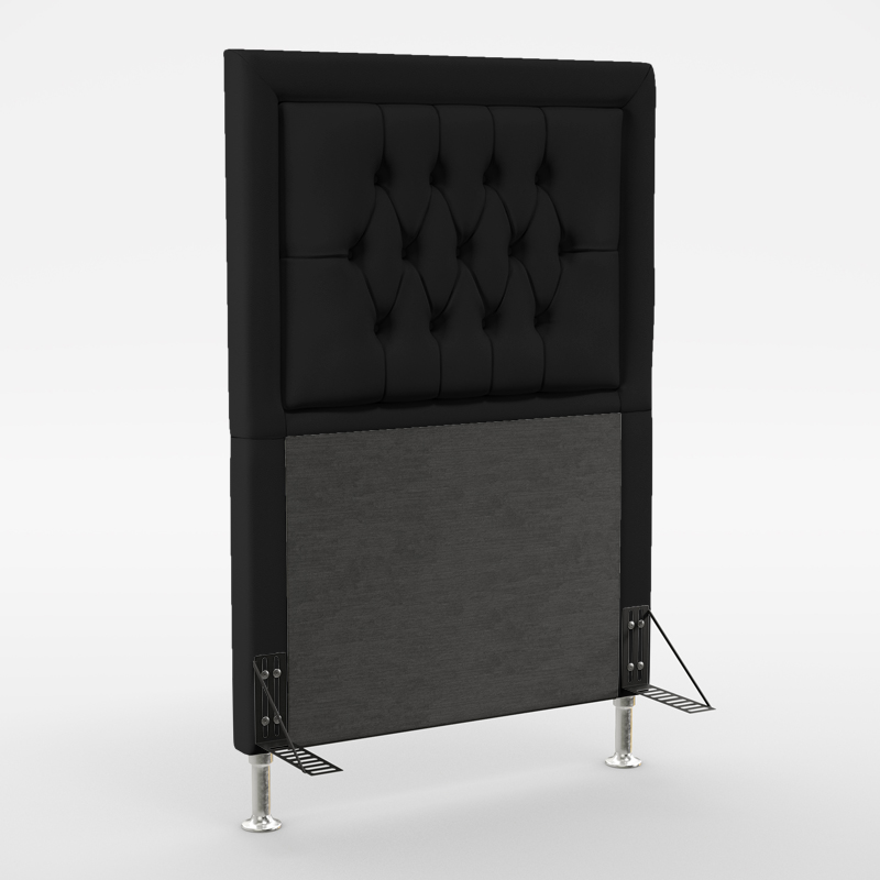 Cabeceira Pegasus 90 Para Cama de Solteiro Couro Artificial Preto Aradecor