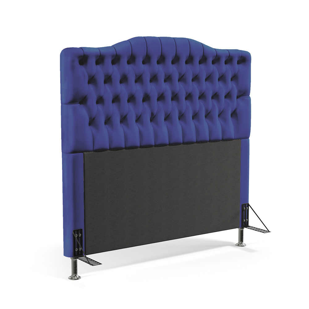 Cabeceira Pollux 140 Decorativa de Cama Casal A-019 Couro Artificial Azul Aradecor
