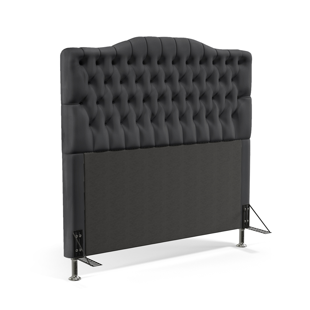 Cabeceira Pollux 140 Decorativa de Cama Casal N-022 Veludo Chumbo Aradecor