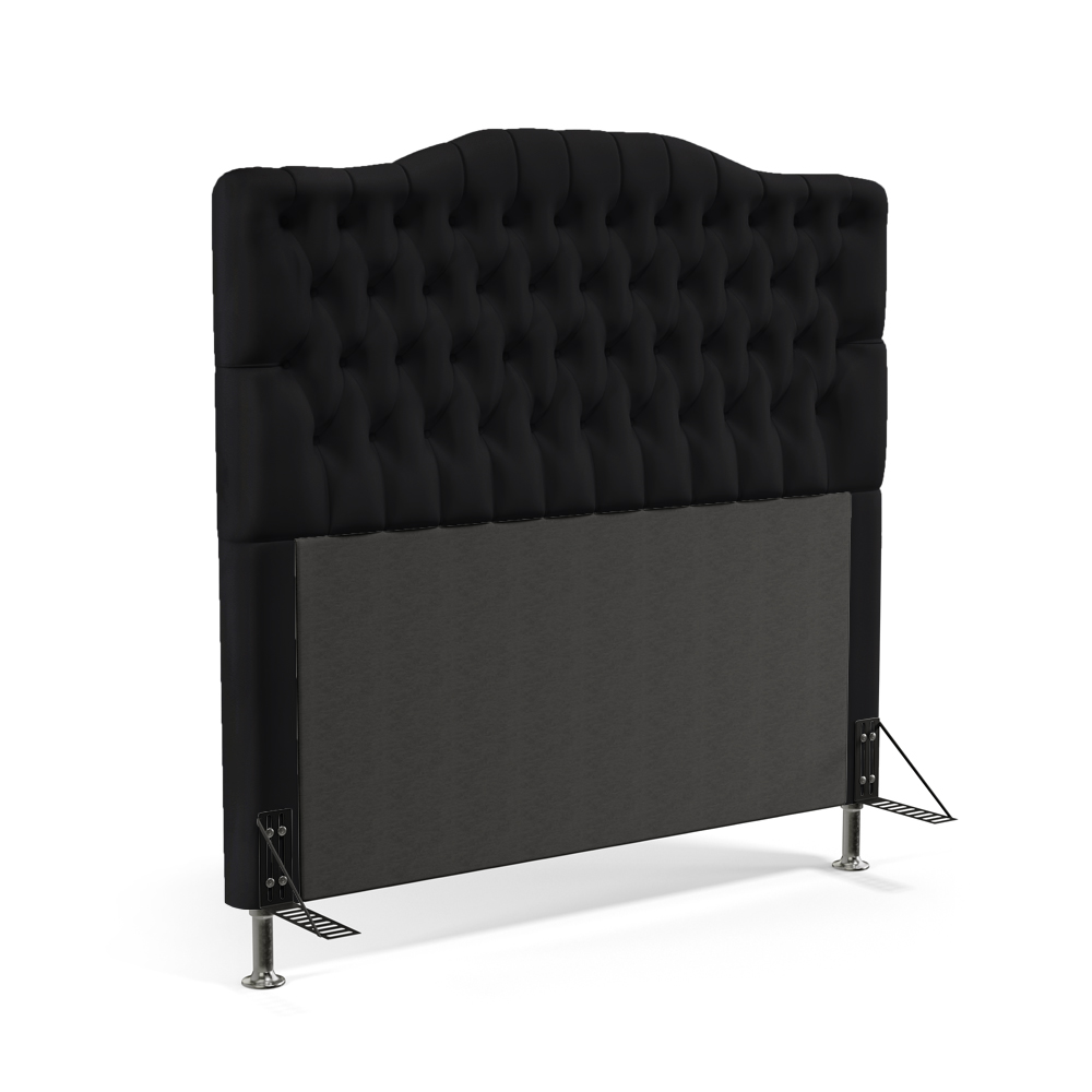 Cabeceira Pollux 140 Decorativa de Cama Casal N-024 Veludo Preto Aradecor