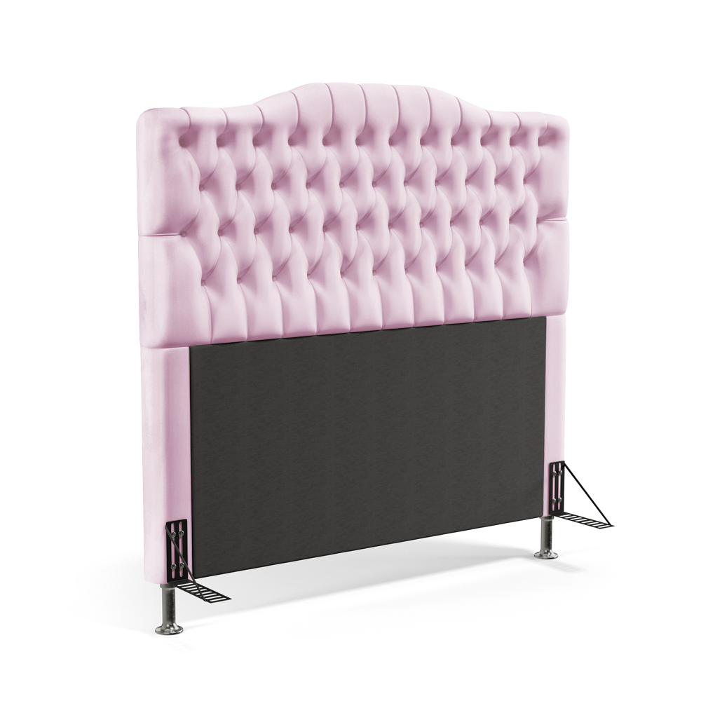 Cabeceira Pollux 140 Decorativa de Cama Casal Z-021 Sued Rosa Bebê Aradecor