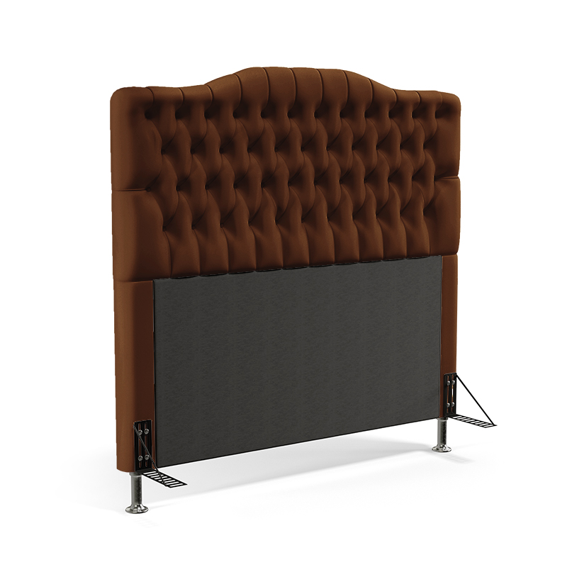 Cabeceira Pollux 140 Para Cama de Casal Couro Artificial Marrom Aradecor