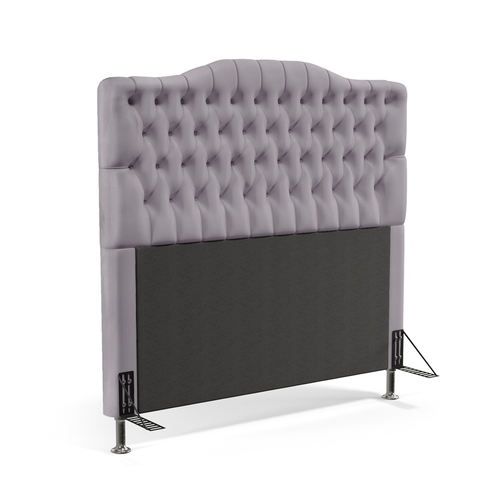 Cabeceira Pollux 160 Decorativa de Cama Queen N-023 Veludo Cinza Claro Aradecor