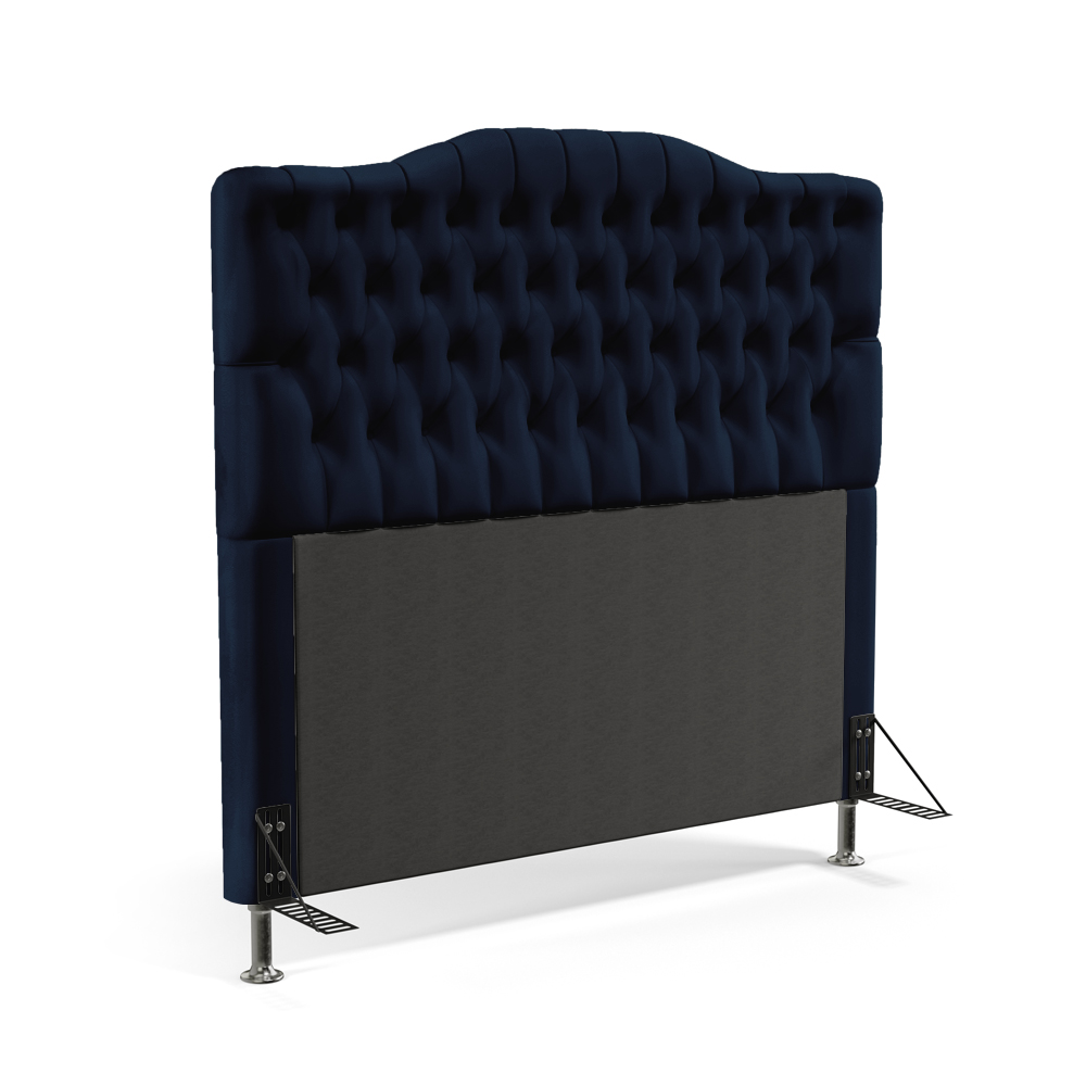 Cabeceira Pollux 160 Decorativa de Cama Queen N-025 Veludo Azul Marinho Aradecor