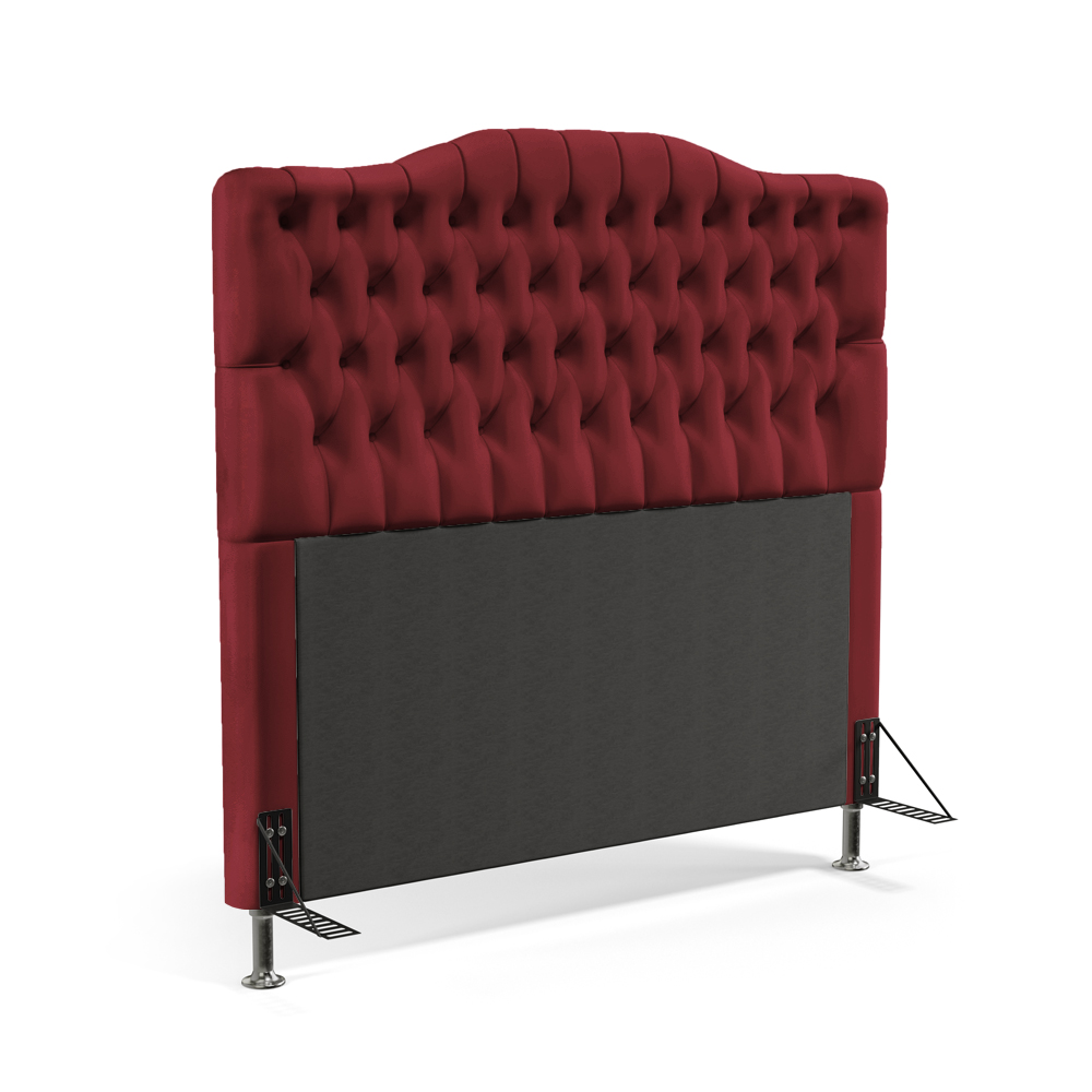 Cabeceira Pollux 160 Decorativa de Cama Queen N-033 Veludo Vermelho Aradecor