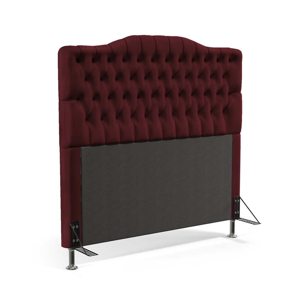 Cabeceira Pollux 160 Decorativa de Cama Queen N-034 Veludo Bordô Aradecor