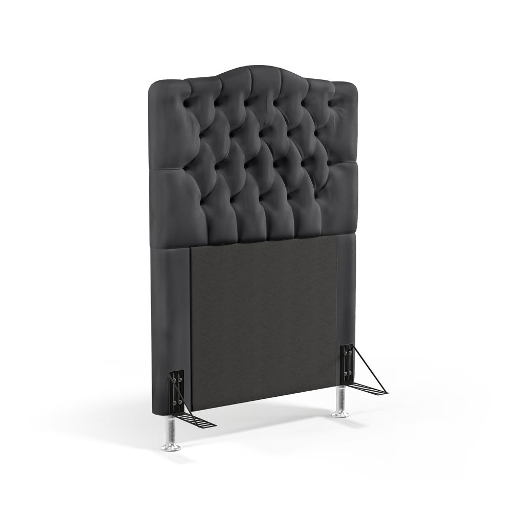Cabeceira Pollux 90 Decorativa de Cama Solteiro N-022 Veludo Chumbo Aradecor