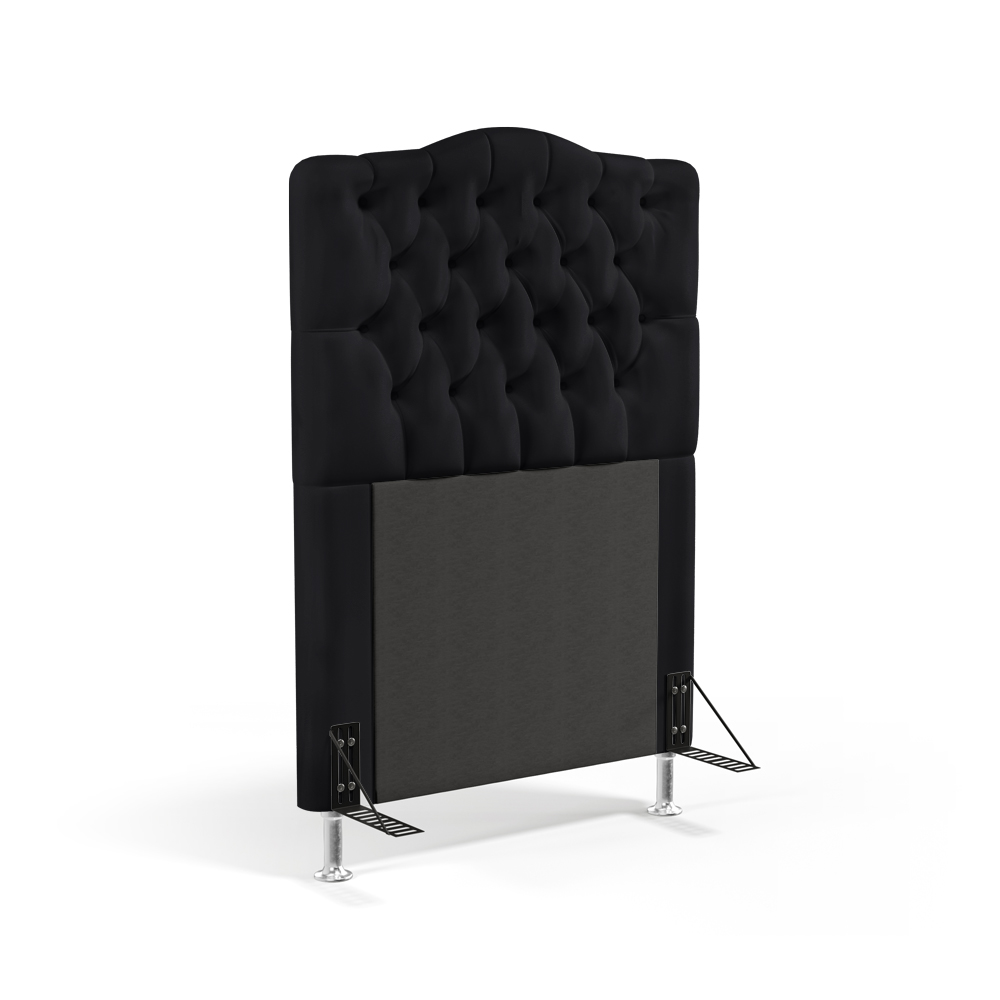 Cabeceira Pollux 90 Decorativa de Cama Solteiro N-024 Veludo Preto Aradecor