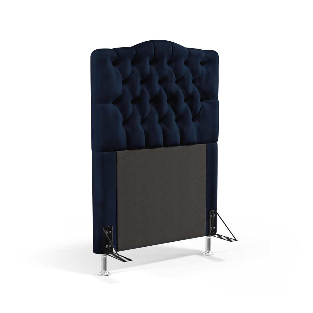 Cabeceira Pollux 90 Decorativa de Cama Solteiro N-025 Veludo Azul Marinho Aradecor