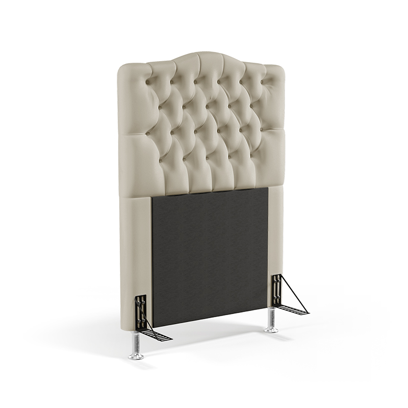 Cabeceira Pollux 90 Para Cama de Solteiro Couro Artificial Bege Aradecor